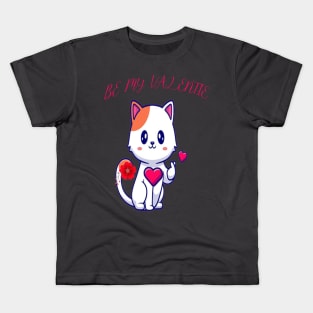 Funny be my valentine for cat lovers Kids T-Shirt